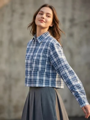 Sinsay - Krótka koszula w kratę - wielobarwny