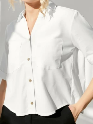 Sinsay - Krótka koszula z kołnierzykiem - biały