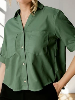 Sinsay - Krótka koszula z kołnierzykiem - zielony