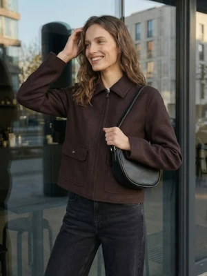 Sinsay - Krótka kurtka typu shacket - brązowy