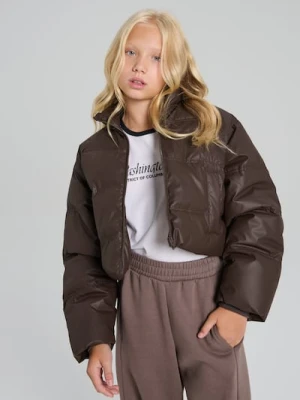 Sinsay - Krótka pikowana kurtka ze stójką - brązowy