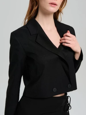 Sinsay - Krótki żakiet dwurzędowy - czarny