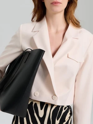 Sinsay - Krótki żakiet dwurzędowy - kremowy