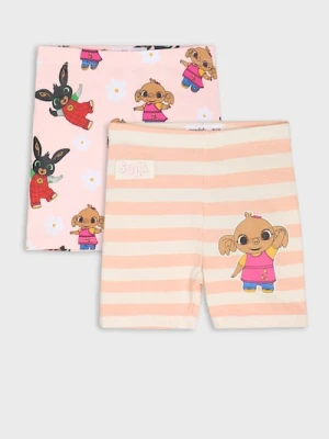 Sinsay - Krótkie legginsy 2 pack Bing - kremowy