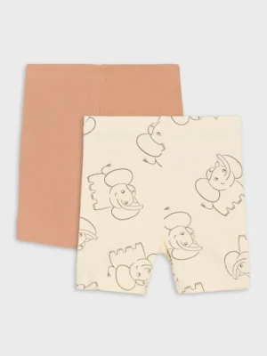 Sinsay - Krótkie legginsy 2 pack - kremowy