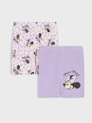 Sinsay - Krótkie legginsy 2 pack Minnie Mouse - fioletowy