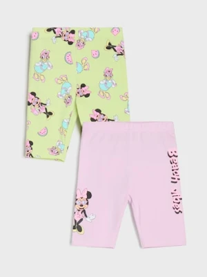 Sinsay - Krótkie legginsy 2 pack Minnie Mouse - różowy