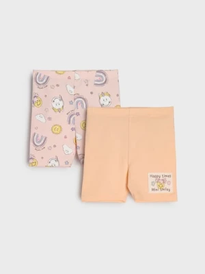 Sinsay - Krótkie legginsy 2 pack - pomarańczowy