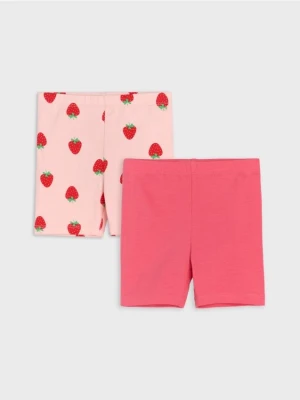 Sinsay - Krótkie legginsy 2 pack - różowy