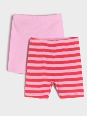 Sinsay - Krótkie legginsy 2 pack - różowy