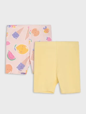 Sinsay - Krótkie legginsy 2 pack - różowy