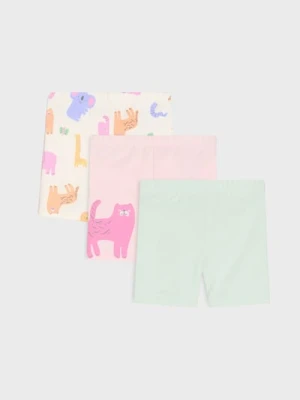 Sinsay - Krótkie legginsy 3 pack - kremowy