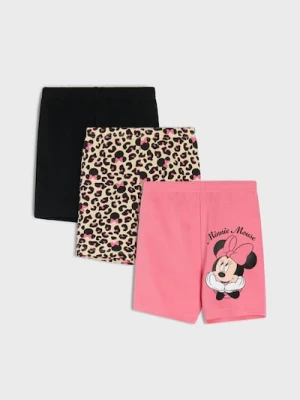 Sinsay - Krótkie legginsy 3 pack Minnie Mouse - beżowy