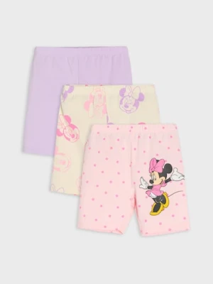 Sinsay - Krótkie legginsy 3 pack Minnie Mouse - różowy