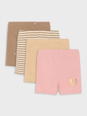 Sinsay - Krótkie legginsy 4 pack - kremowy