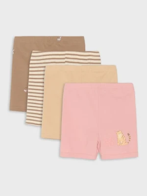 Sinsay - Krótkie legginsy 4 pack - kremowy