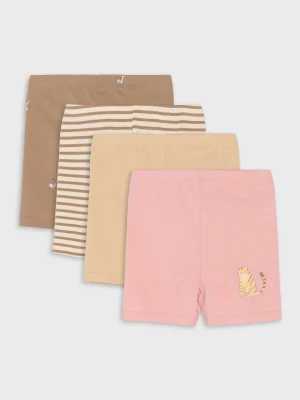 Sinsay - Krótkie legginsy 4 pack - kremowy