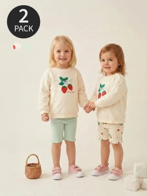 Sinsay - Krótkie legginsy wykończone falbaną 2 pack - kremowy