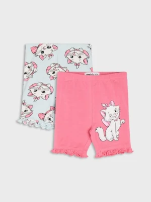 Sinsay - Krótkie legginsy wykończone falbaną 2 pack The Aristocats - różowy