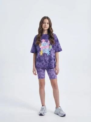 Sinsay - Krótkie legginsy z efektem tie dye Care Bears - fioletowy