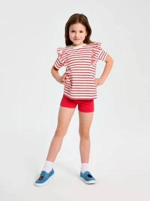 Sinsay - Krótkie legginsy ze strukturalnej dzianiny - czerwony