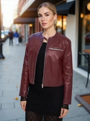 Sinsay - Kurtka biker z imitacją skóry - biały