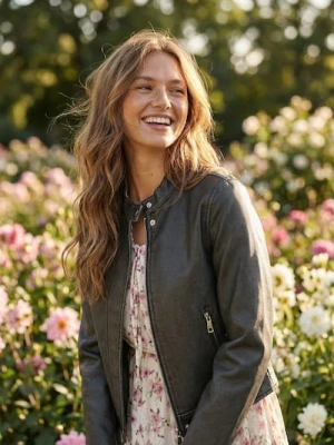 Sinsay - Kurtka biker z imitacji skóry - czarny