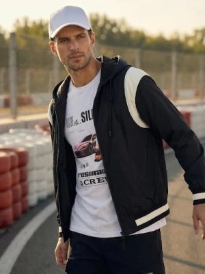 Sinsay - Kurtka bomberka z kapturem - czarny