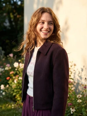 Sinsay - Kurtka bomberka z kołnierzykiem - bordowy