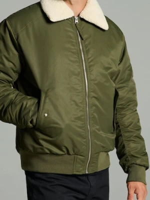 Sinsay - Kurtka bomberka z kołnierzykiem - khaki