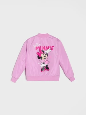 Sinsay - Kurtka bomberka z nadrukiem na plecach Minnie Mouse - różowy
