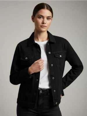 Sinsay - Kurtka jeansowa oversize - czarny