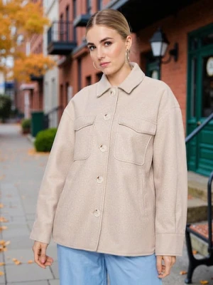 Sinsay - Kurtka koszulowa typu shacket - kremowy