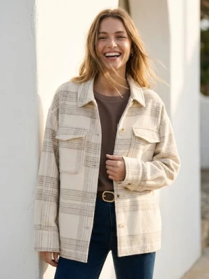 Sinsay - Kurtka koszulowa typu shacket w kratkę - wielobarwny