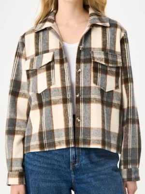 Sinsay - Kurtka koszulowa w kratę - wielobarwny