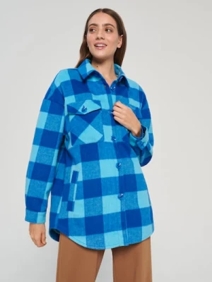 Sinsay - Kurtka koszulowa z domieszką wełny - niebieski