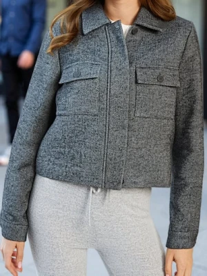 Sinsay - Kurtka koszulowa z kieszeniami piersiowymi - szary