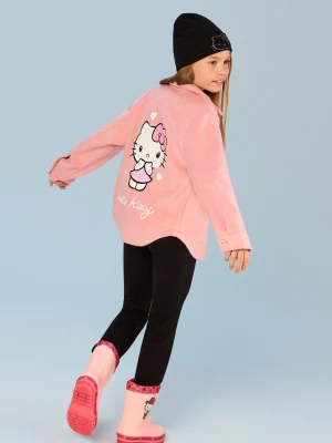 Sinsay - Kurtka koszulowa z miękkim wykończeniem i domieszką wełny i wiskozy Hello Kitty - różowy