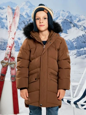 Sinsay - Kurtka ocieplana z kapturem - brązowy