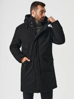 Sinsay - Kurtka parka z kapturem - czarny