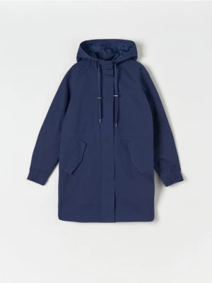 Sinsay - Kurtka parka z kapturem - granatowy