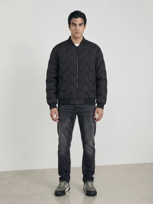Sinsay - Kurtka puffer bomber z kieszeniami na zamek - czarny