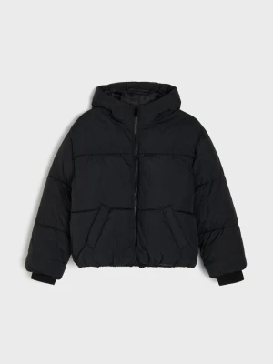 Sinsay - Kurtka puffer z kapturem - czarny