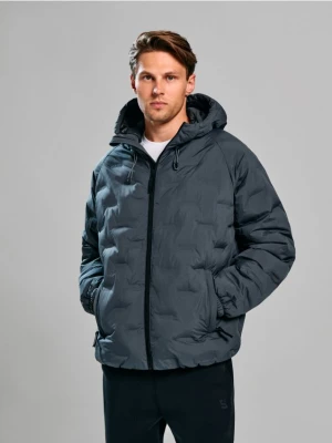 Sinsay - Kurtka puffer z kapturem SNSY PERFORMANCE - szary