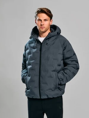Sinsay - Kurtka puffer z kapturem SNSY PERFORMANCE - szary