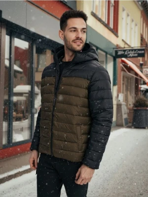 Sinsay - Kurtka puffer z kapturem - zielony