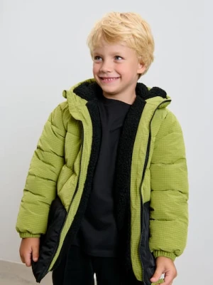 Sinsay - Kurtka puffer z kapturem - zielony