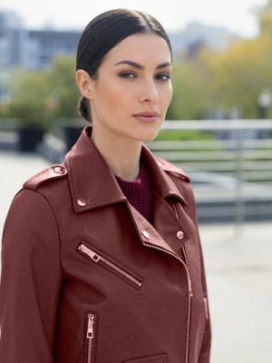 Sinsay - Kurtka ramoneska - bordowy