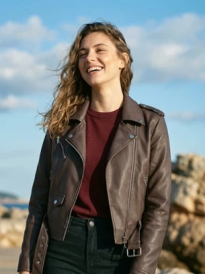 Sinsay - Kurtka ramoneska - brązowy