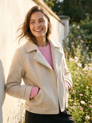 Sinsay - Kurtka ramoneska - kremowy